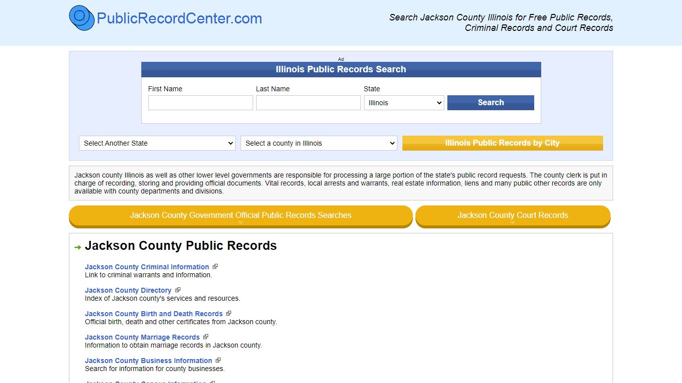 Jackson County Illinois Free Public Records - Court ...